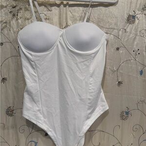 White Strapless Bodysuit